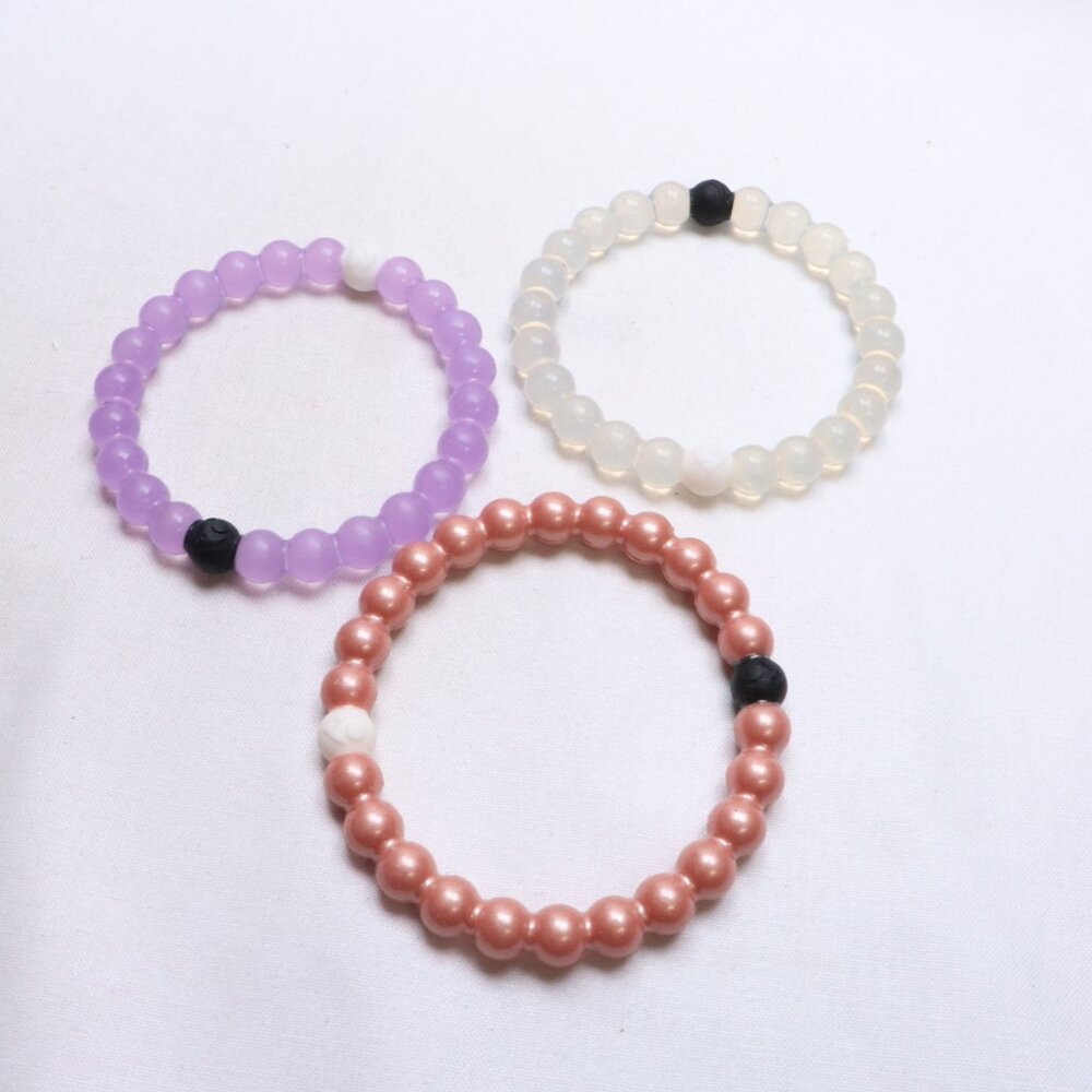Lot of 3 Different Lokai Silicone Bracelets